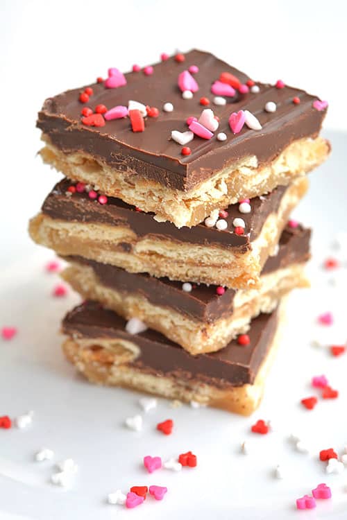 This saltine cracker toffee is incredibly addictive! It's so simple to make but it tastes amazing!! You NEED to try these!!