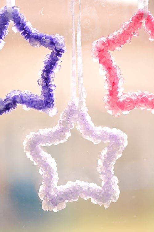 DIY Christmas Ornaments - Borax Crystal Star Ornaments
