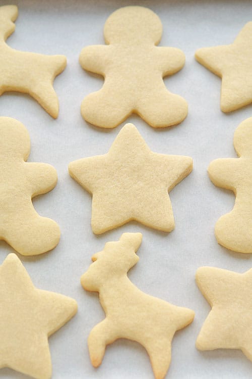 This recipe makes PERFECT sugar cookies! They're delicious both with and without icing, they keep their shape, have perfect edges every time and you don't need to chill the dough!