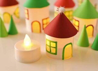 DIY Tea Light Snowman Ornaments – Adorable Handmade Christmas Decorations This paper roll Christmas village is SO CUTE and it's really easy to make! Add a few battery operated tea lights and you can create a magical glowing village. This is such a cute Christmas decoration and a super fun Christmas craft to make with the kids.