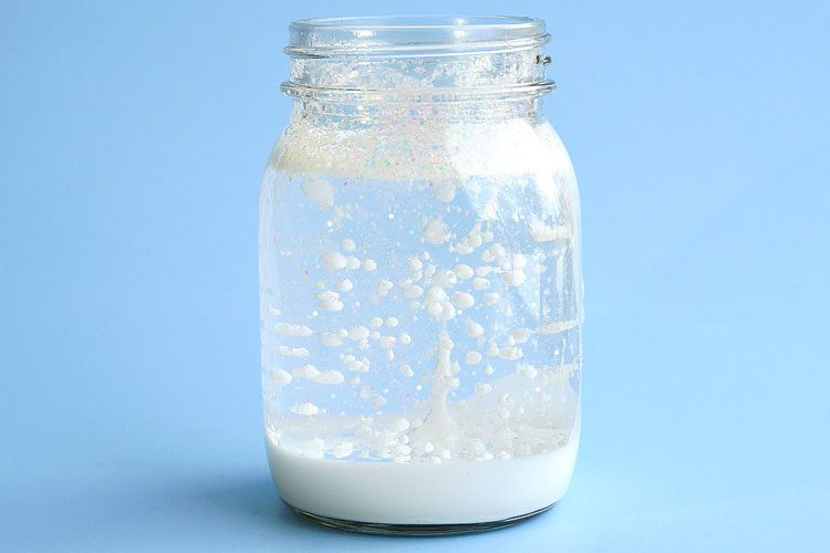 Snowstorm in a jar science experiment