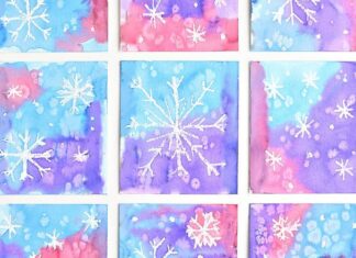 How to make Magic Salt and Watercolor Snowflake Art This magic salt and watercolor snowflake art project for kids is so much fun! The snowflakes magically appear when you add the paint and the salt makes the painting look “frosty”. This is such a cool process art idea for kids that’s fantastic in the classroom at school or on a snowy day at home this winter!