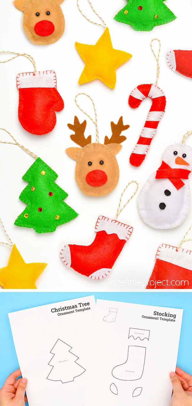 Felt Ornaments DIY felt ornaments with free, printable patterns