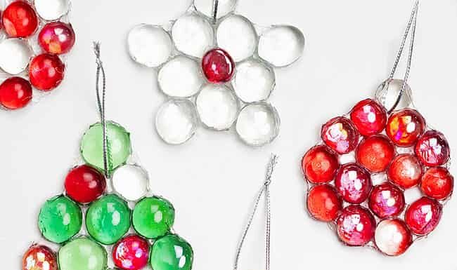 DIY Glass Bead Christmas Ornaments DIY glass gem Christmas ornaments made with clear glue