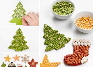How to make Christmas Bean Art DIY Christmas bean art