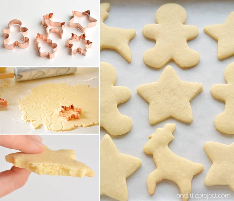 This recipe makes PERFECT sugar cookies! They're delicious both with and without icing, they keep their shape, have perfect edges every time and you don't need to chill the dough!