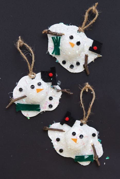 DIY Christmas Ornaments - Melted Snowman Ornaments