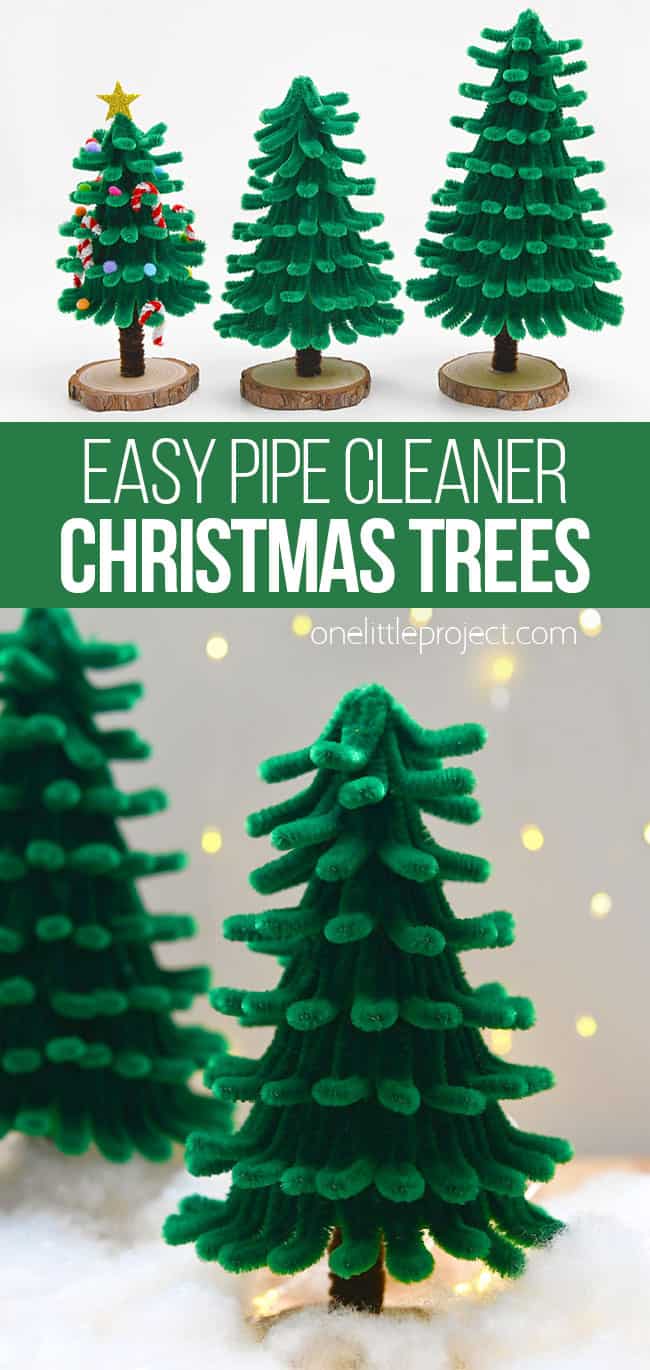 Christmas Tree Pipe Cleaner Craft Fun and easy Christmas tree craft made with pipe cleaners and cardstock