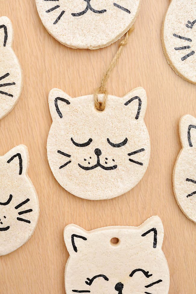 Salt Dough Cats Closeup of a happy cat face on a salt dough ornament
