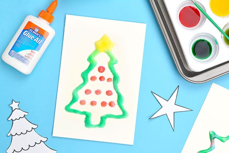 Salt paint Christmas tree