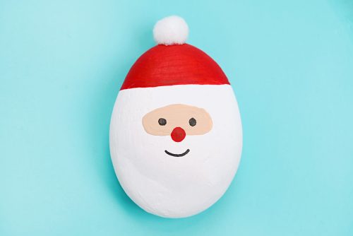 Santa painted rock