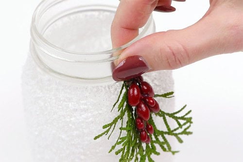 Snowy Mason Jar
