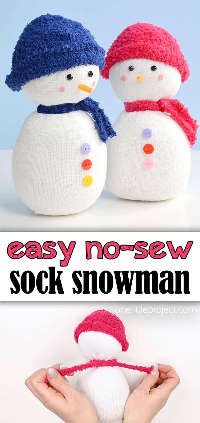 Rice Sock Snowman No-sew sock snowman