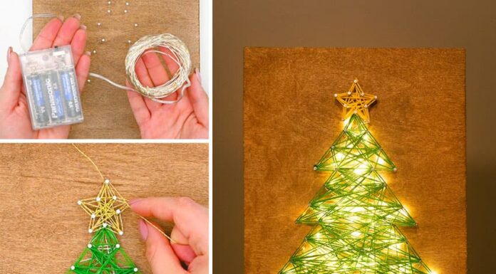 DIY String Christmas Tree How to make a string art Christmas tree