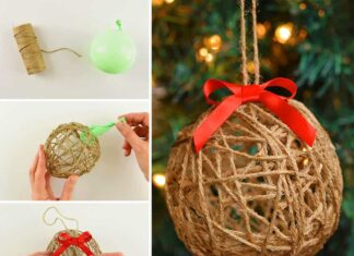 How to make Twine Ball Ornaments DIY twine ball ornaments are so FUN to make and add such rustic charm to your tree! What a fun homemade Christmas craft the whole family can enjoy together!