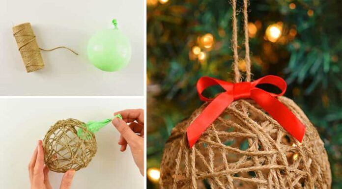 How to make Twine Ball Ornaments DIY twine ball ornaments are so FUN to make and add such rustic charm to your tree! What a fun homemade Christmas craft the whole family can enjoy together!