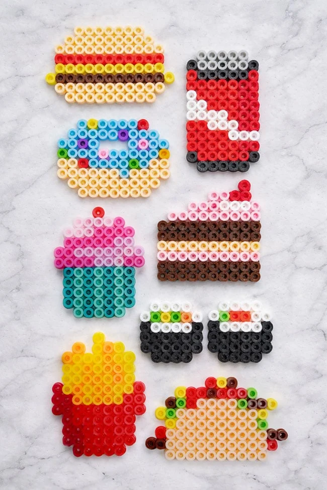 Cute Perler bead food designs