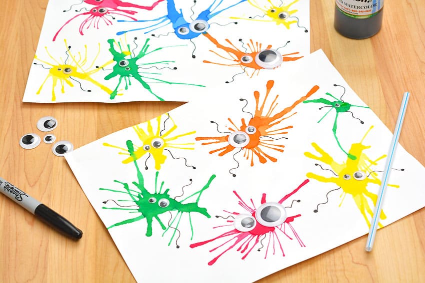 Monster Blow Painting Blow painting with straws