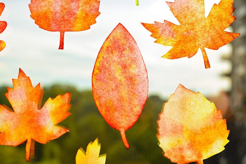 Coffee filter autumn leaves craft