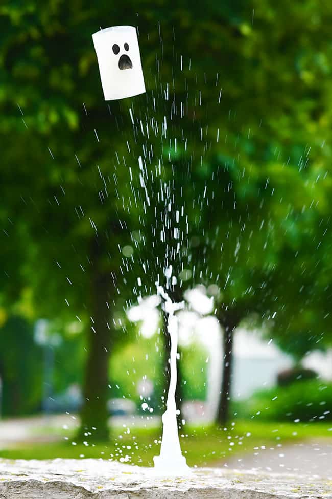 Fizzy Ghost Rockets Shocked looking fizzy ghost rocket shooting into the air