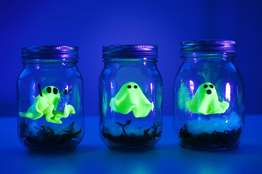 Ghost in a Jar Glowing ghost in a jar craft