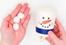 Snowman Pom Pom Launcher (Easy Paper Cup Snowball Popper) Snowman Pom Pom Launcher