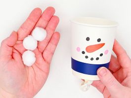 Snowman Pom Pom Launcher (Easy Paper Cup Snowball Popper) Snowman Pom Pom Launcher