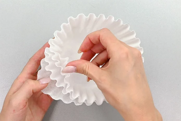 coffee filter flowers paper craft instruction image 1