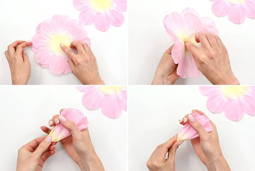 coffee filter flowers paper craft instruction image 10