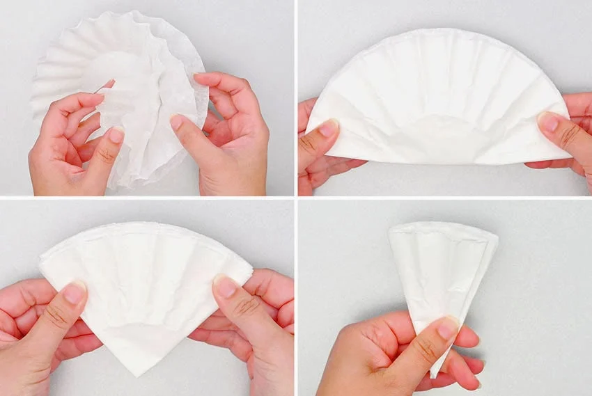 coffee filter roses ( flower ) paper craft instruction image 2