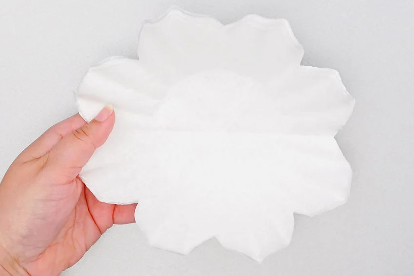 coffee filter roses ( flower ) paper craft instruction image 4