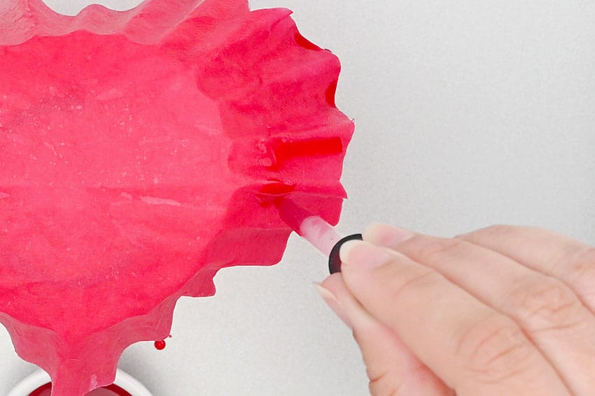 coffee filter roses ( flower ) paper craft instruction image 9