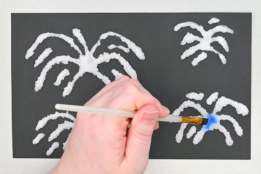 fireworks salt painting painting craft instruction image 10