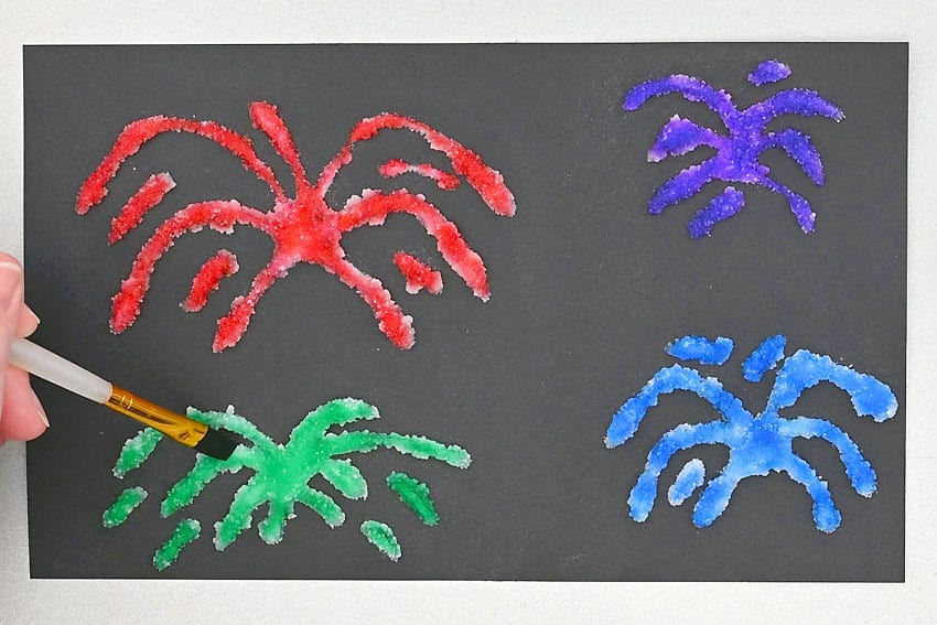 fireworks salt painting painting craft instruction image 13