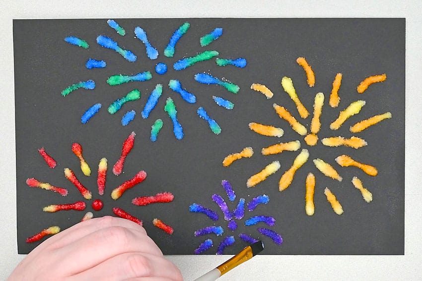 fireworks salt painting painting craft instruction image 14