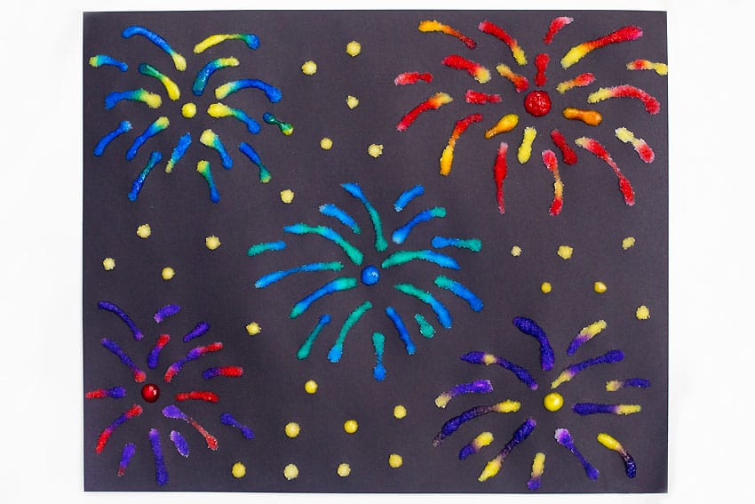 fireworks salt painting painting craft instruction image 15