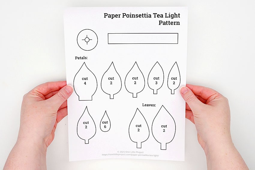paper poinsettia tea light paper craft instruction image 2