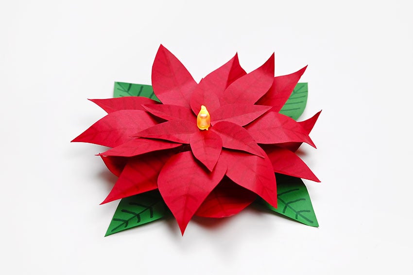 paper poinsettia tea light paper craft instruction image 26