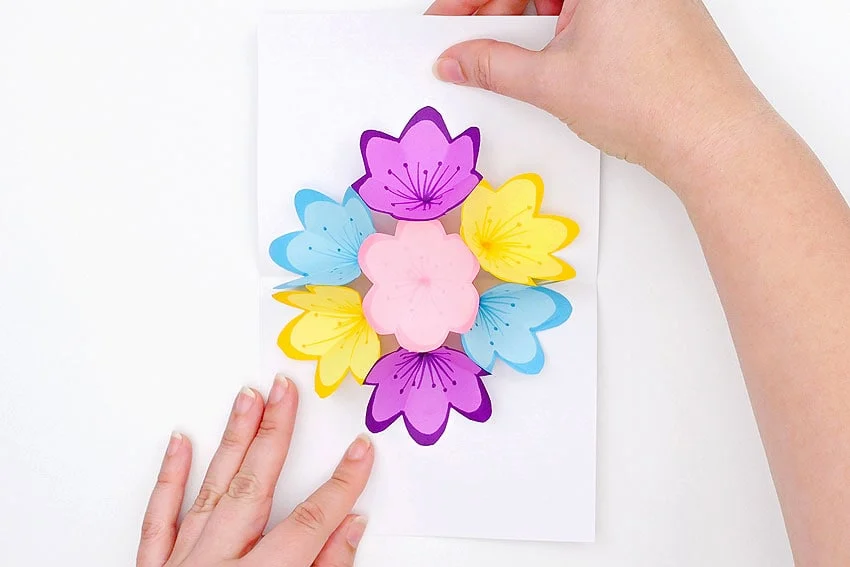 pop-up flower cards paper craft instruction image 26