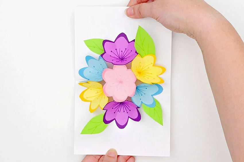 pop-up flower cards paper craft instruction image 29