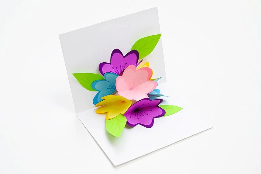 pop-up flower cards paper craft instruction image 30