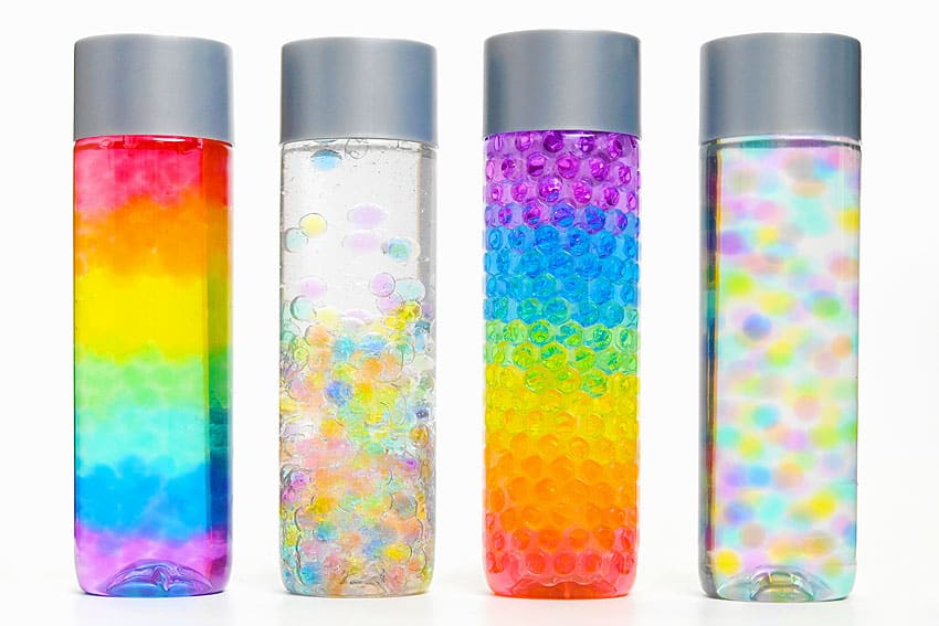rainbow sensory bottles with water beads sensory craft instruction image 12