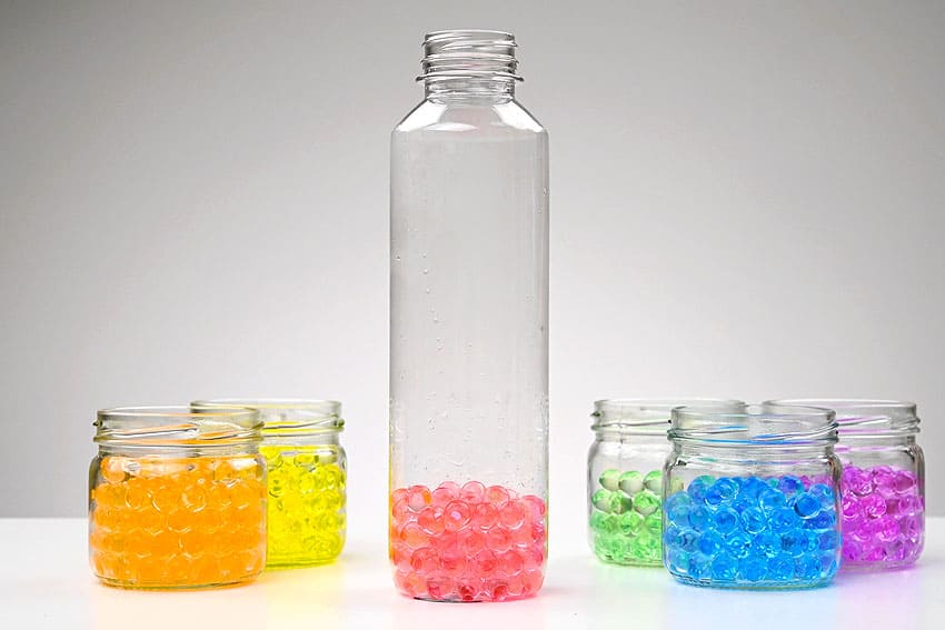 rainbow sensory bottles with water beads sensory craft instruction image 7