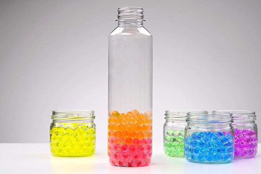rainbow sensory bottles with water beads sensory craft instruction image 8