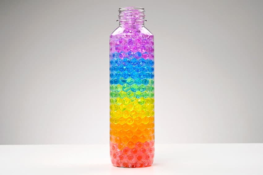 rainbow sensory bottles with water beads sensory craft instruction image 9
