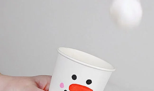 Easy Snowman Pom Pom Launcher Tutorial for Kids snowman pom pom launcher sensory craft step 1 - tutorial image