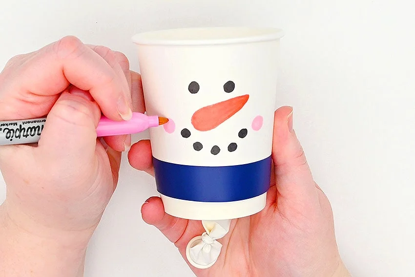 snowman pom pom launcher sensory craft step 10 - tutorial image