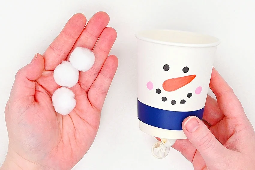 snowman pom pom launcher sensory craft step 11 - tutorial image