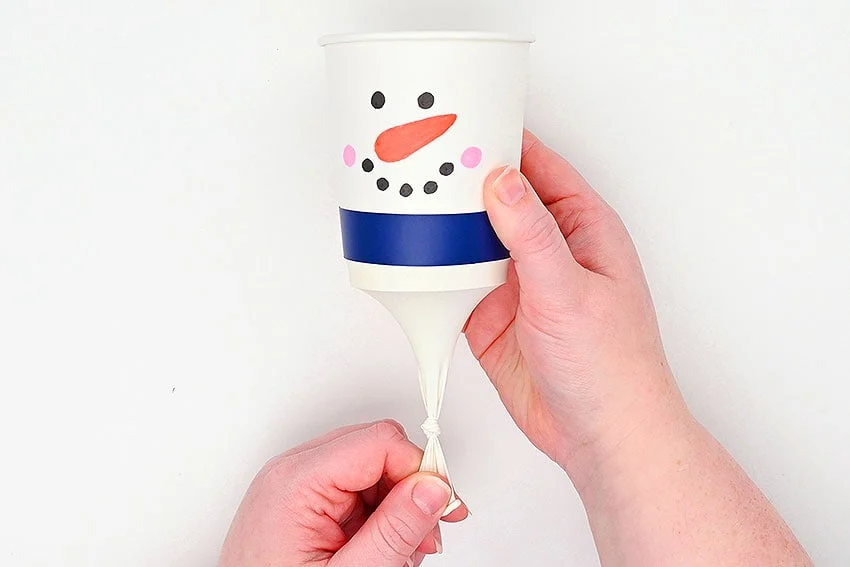 snowman pom pom launcher sensory craft step 12 - tutorial image