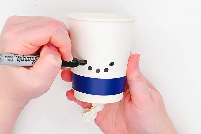 snowman pom pom launcher sensory craft step 8 - tutorial image